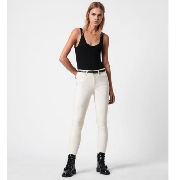 All Saints Miller Coated Skinny Jeans 27 NWT - Picture 1 of 10